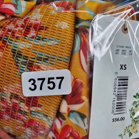 Chelsea & Violet Floral 2 Piece Swimsuit Size xs Bikini Top Side Tie Hipster - Picture 11 of 11